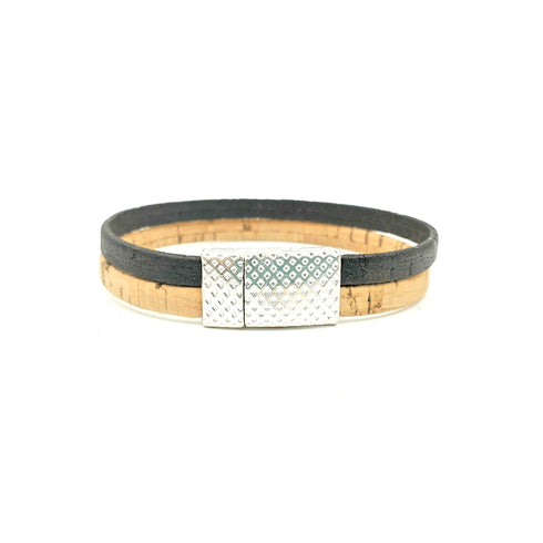 Tan & Black Thin Cork Bracelet